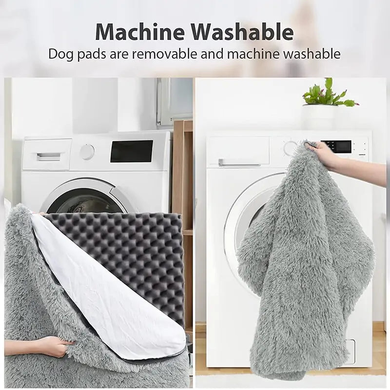 Fluffy Comfy Plush Washable Dog Bed