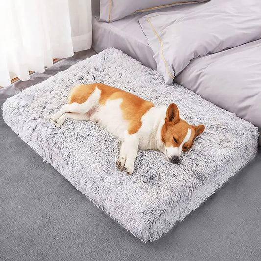 Fluffy Comfy Plush Washable Dog Bed